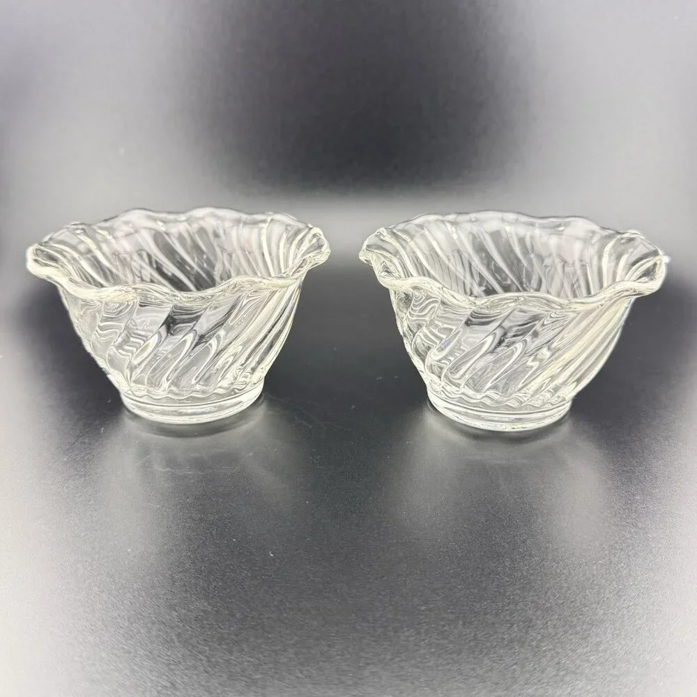 Anchor Hocking Clear Glass Waverly #56 Swirl Low Sherbet